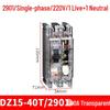 DELIXI Transparent Hydraulic Circuit Breaker DZ15-100T/2901 100A/63A Single-Phase 2P Air Switch