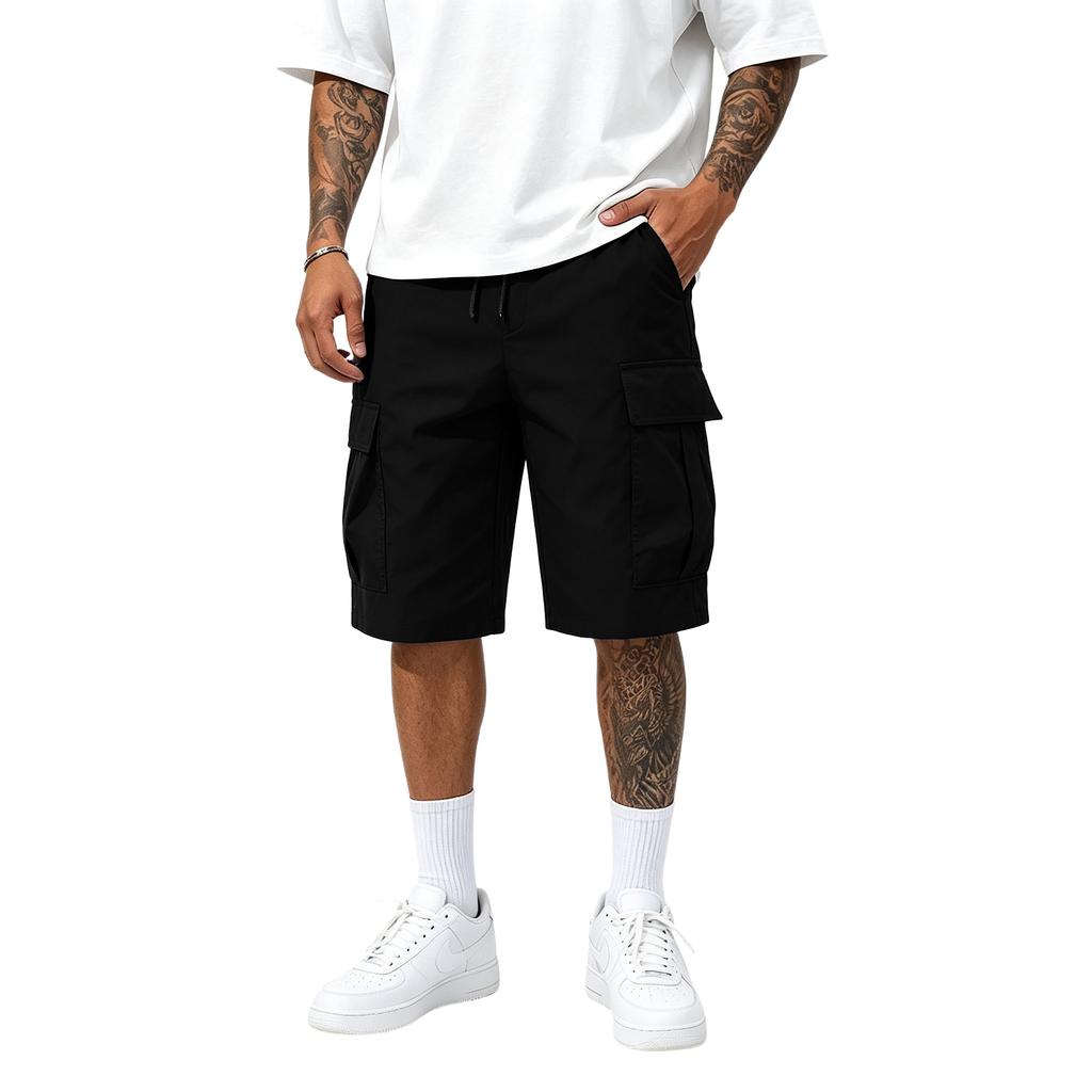 Men's Loose Fit Straight Leg Cargo Shorts with Multiple Pockets, Casual Utility Shorts for Summer