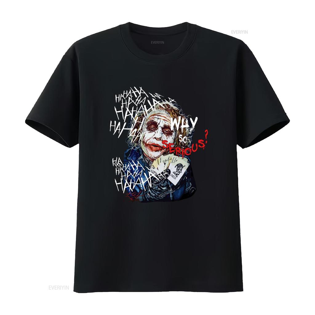 Why So Serious Movie Art Print T Shirt for Men Sizes M 4XL Vintage Washed Designer Clothes Stretched Streetwear Stylish Casual