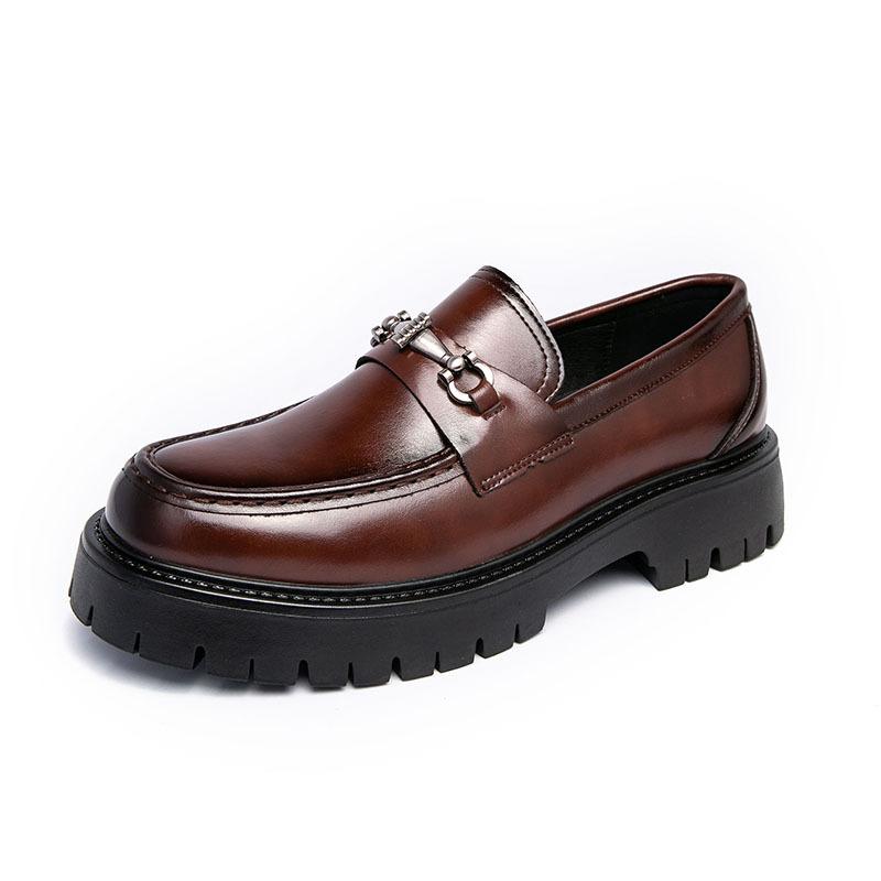 Men's Shoes Platform Heightening British Style Big Head Business Loafers Spring and Autumn New Trend Men's Casual Leather Shoes Men