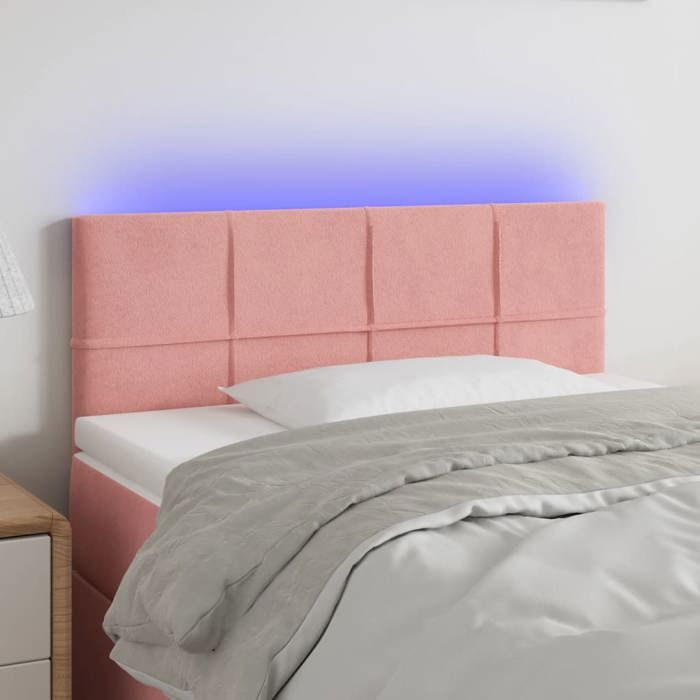 VidaXL Tête de Lit à LED Meuble de Chambre à Coucher Accessoire de Lit Simple Tête de Cadre de Lit Intérieur Rose 90x5x78/88 3121653