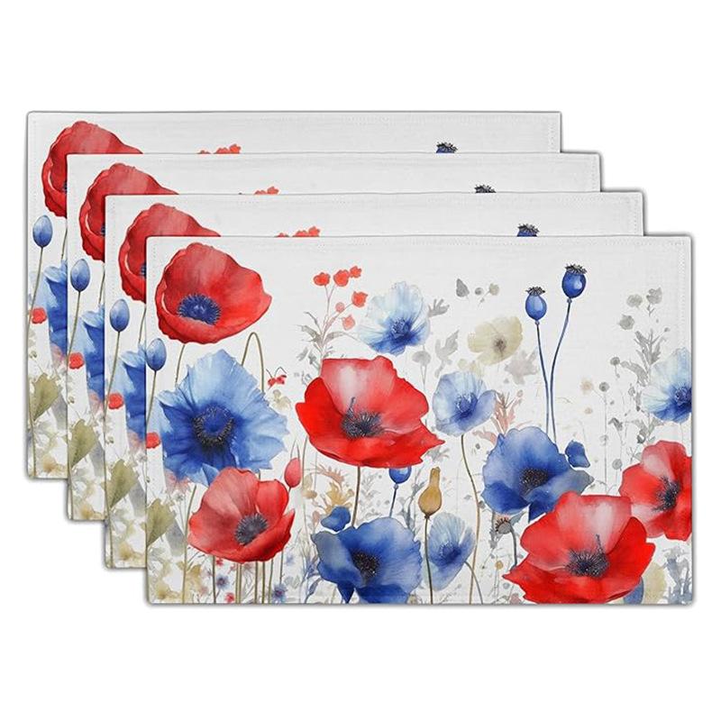Linen Meal Mat for Spring and Summer, Sunflower Flowers Kitchen Decoration, Dining Table Insulation and Anti Fouling Mat