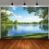 2D Plane, 1 Piece of Lake-side Scenery Background Wall, Suitable for Parties, Weddings and Photography