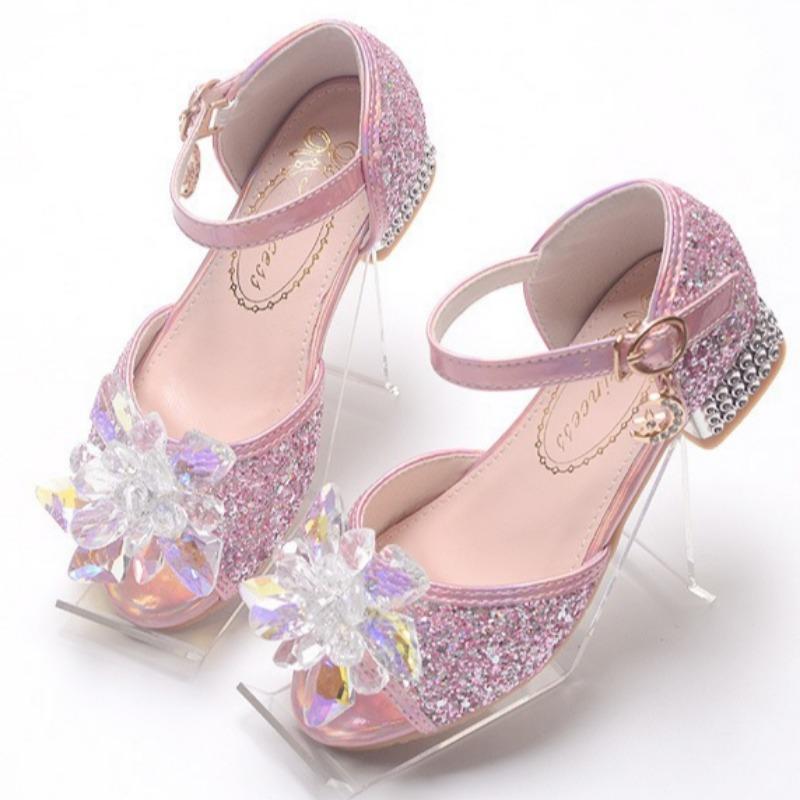 Children's High-heeled Sandals, Fashionable Performance Shoes, Flower Girl Princess Shoes, Catwalk Crystal Shoes