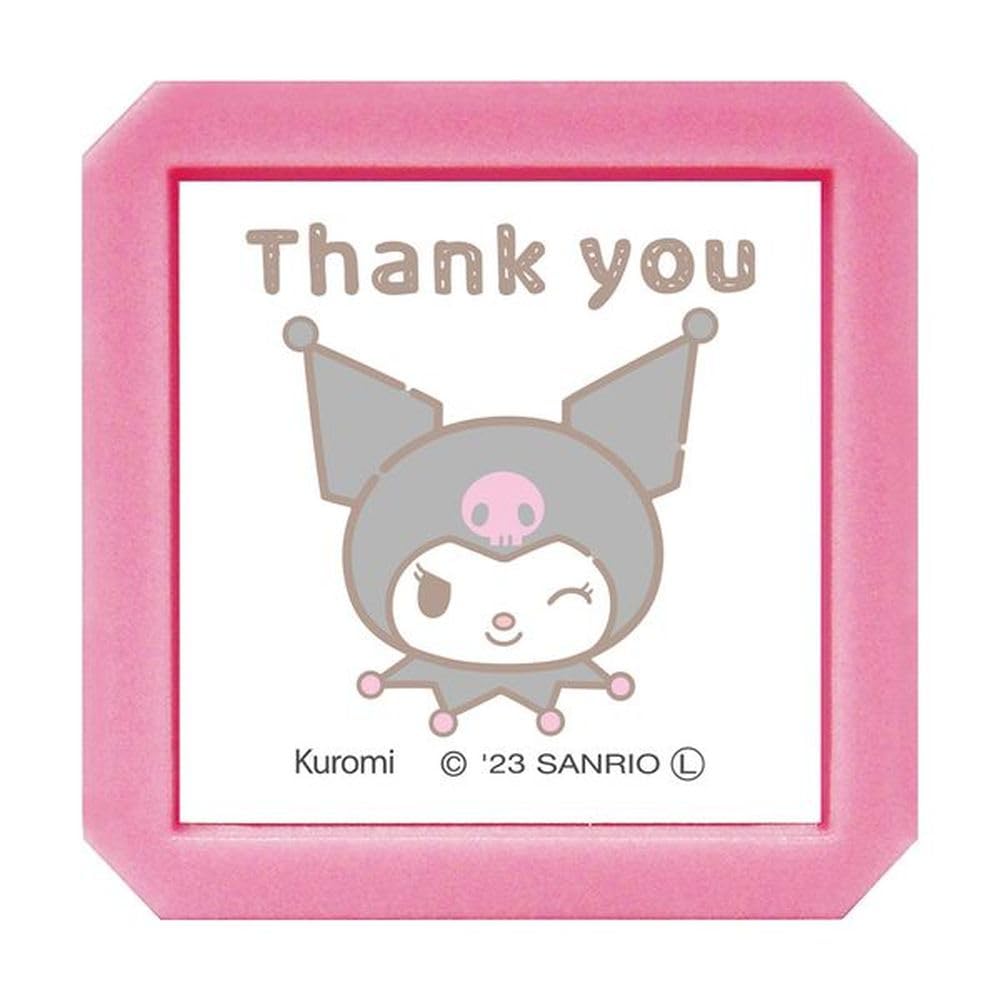

Kodomonokao Stamp Sanrio Characters Penetration Seal SQ you Kuromi/Thank 2411-014