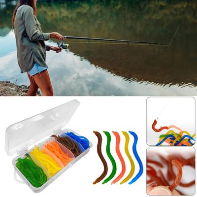 100Pcs  Insect Soft Fishing Lures Artificial Earthworms Soft Lures Fishing Baits Earthworms Baits for Freshwater