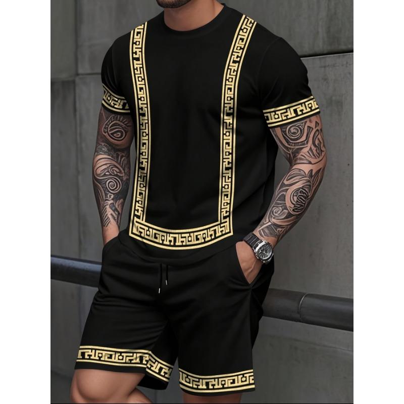 Men s Crew Neck Short Sleeve and Shorts Sport Set S