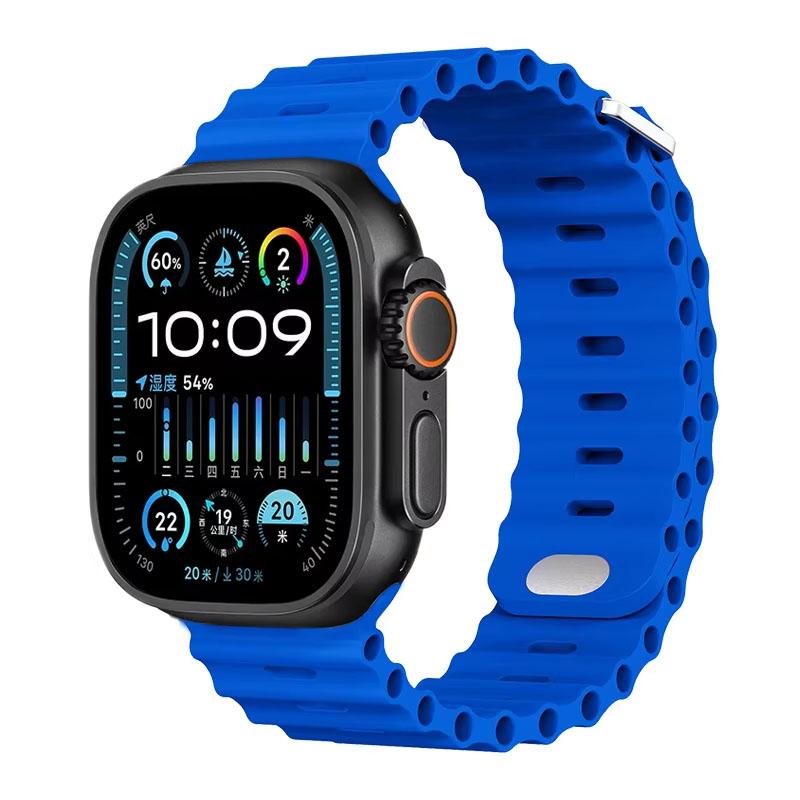 Silicone Ocean Strap For Apple Watch Band Ultra 3/2 49mm 46mm 45mm 42mm 44mm 41mm Sports Bracelet iWatch 11 10 9 8 7 6 5 SE band