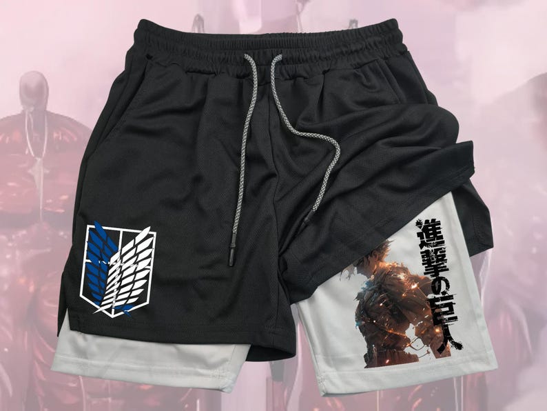 

Шорты для спортзала «Атака титанов» для мужчин | Быстросохнущие дышащие шорты для спорта и фитнеса, бега и активного отдыха | Подарок ко Дню святого Валентина M