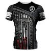 Mechanical Tools 3D Printing MenSport Quick-Dry Breatha T-Shirt Street Casual Wear Harajuku Retro Parent-child Short Sleeve Top