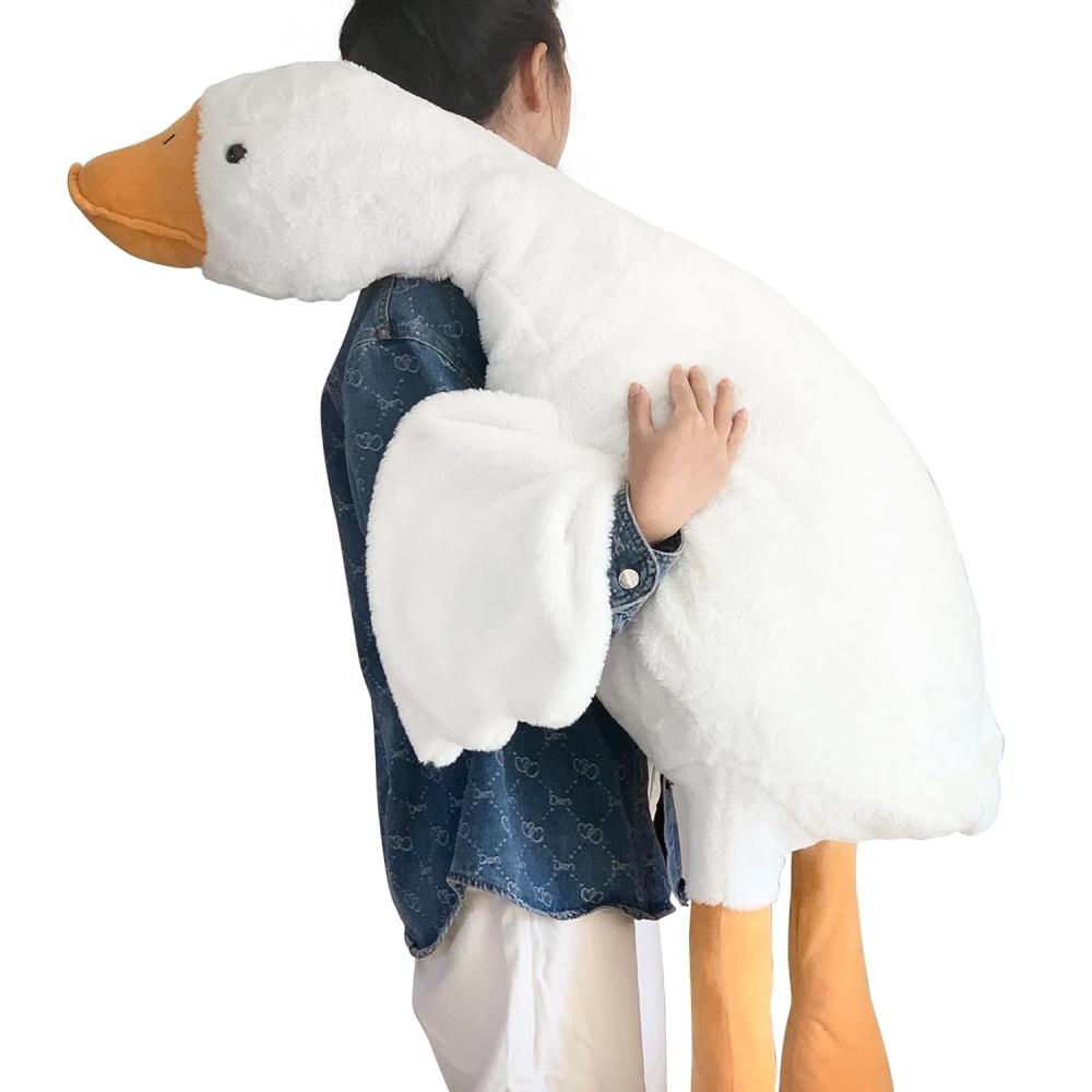 Cute Goose Plush Stuffed Animal Soft Duck Toy Swan Hugging Pillow ideal for Room Decoration Birthday Gift Idea