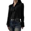 Korean INS Blogger Style 2026 Faux Two-Piece Lace-Up Blouse for Women - Early Spring/Autumn Fashion
