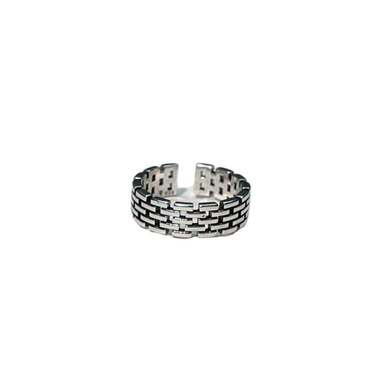 

Antique Silver Hollow Weave Adjustable Chain Ring Open Adjustable античный серебряного