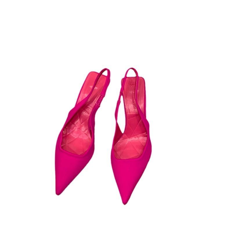 Black high heels women's 2025 spring new small French Korean version single shoes with skirt pointed stiletto sandals