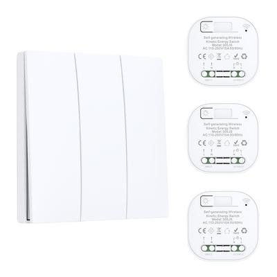 Self Generating Wireless For Remote Switch with Three Controllers for Lighting Control Battery Easy Installation