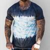Men's 3D Printed T-shirt Round Neck Short Sleeved Artistic Lacquer Printed Short Sleeved Shirt