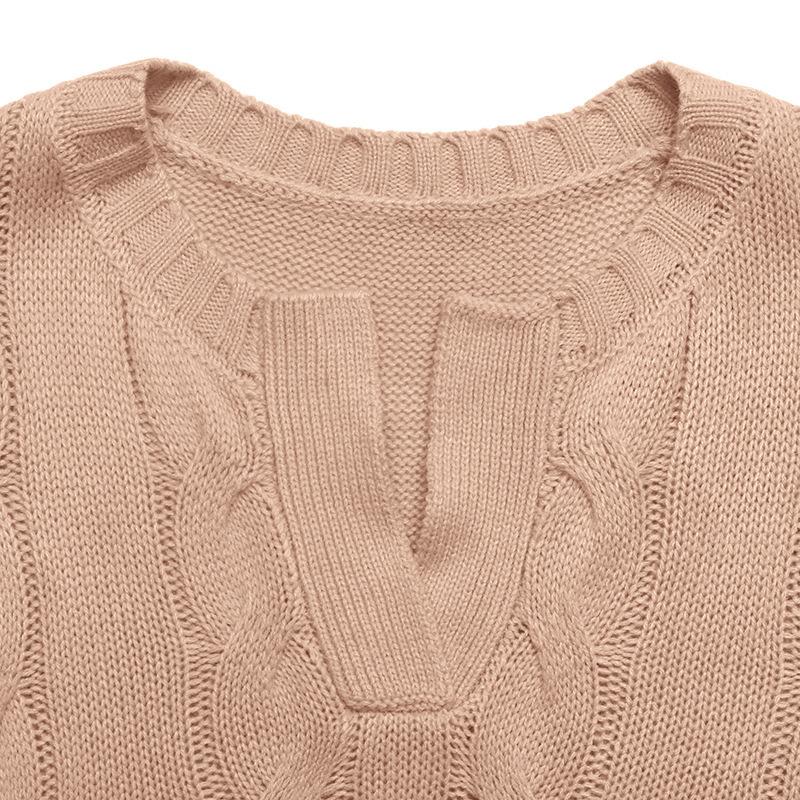 YYFS Damenmode Casual Herbst Winter Einfarbig Druck Ärmellose O-Ausschnitt Pullover