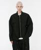 Codemorph Double Zipper Layered Linen Texture Jacket Black