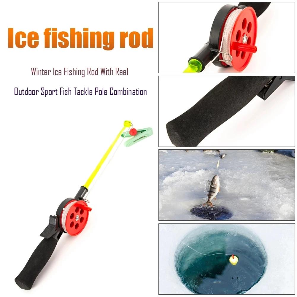 For Outdoor Fishing Portable Accessories Shrimp Crab Fishing Rod Fishing Tackle Pole with Clip 34cm Winter Outdoor Ice (random)
