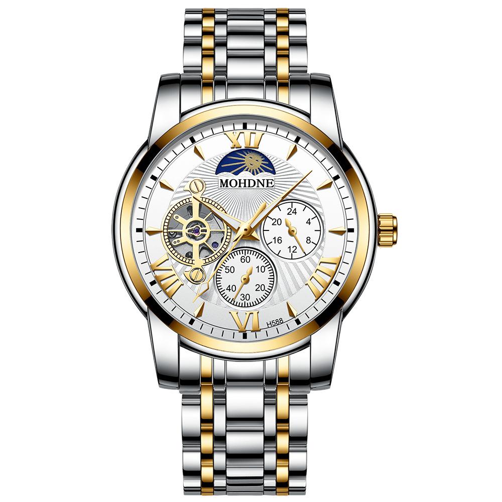 BINBOND Skeleton Reloj Mechanical Wristwatches For Men Luxury Luminous Waterproof Precise Automatic Tourbillon Men's Watch