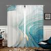 2 Pieces, Elegant Pine Green Gold Marble Textured Curtains -30% Blackout - Suitable for Living Room, Bedroom, and Home Decoratio