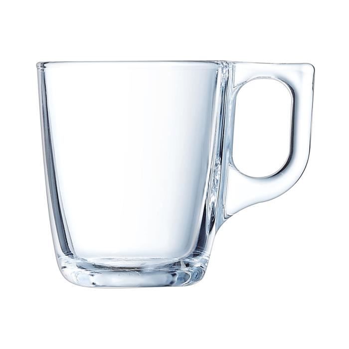 Tasse en verre trempé - Arcoroc - Voluto - 9cl - Lot de 6 - Compatible lave-vaisselle