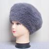 Fashion Lady Winter Warm Knit Caps Women Mink Hats Berets Luxury Women Real Natural Mink Fur Hat Beanies Real Fur Berets Hat