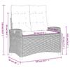 Adjustable Garden Bench with Cushions Light Grey Poly Rattan