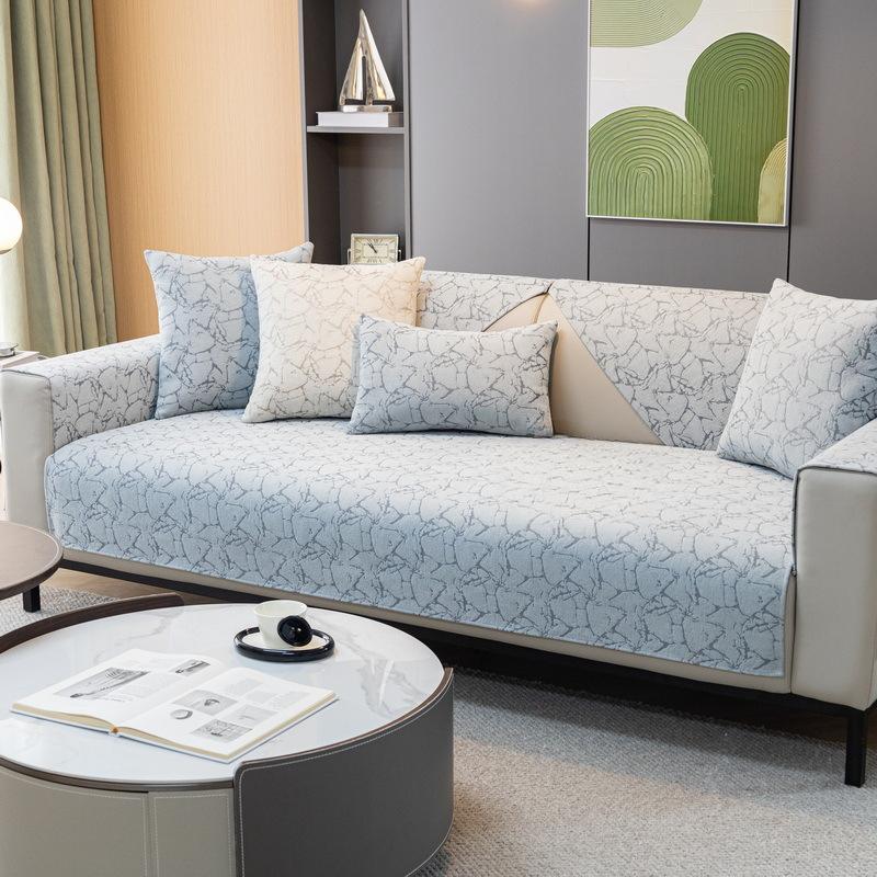 INS Style Leather Sofa Special Sofa Cushion Solid Color Sofa Cushion Four Seasons Universal Sofa Cover Cover Non-Slip