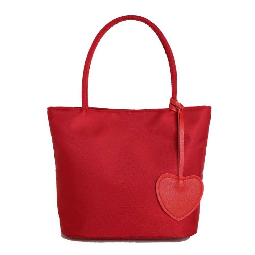 Mit Herzanhänger Unterarmtasche Koreanischer Stil Oxford-Stoff Umhängetasche Nylon-Tragetasche Damen