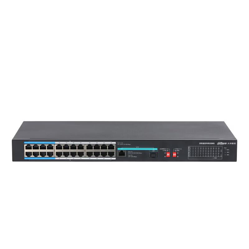 Dahua 24-Port 100M Unmanaged PoE Switch with Gigabit Uplinks