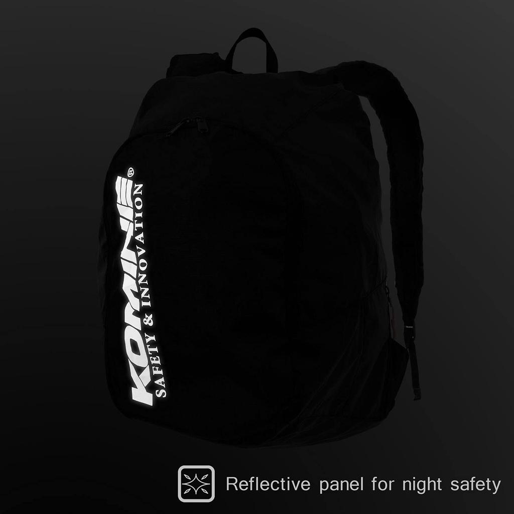 Komine SA-246 Packable Helmet Eco Backpack for Motorcycles, Black, F (25L)