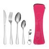 5pcs Bone Pack Outdoor Travel Portable Tableware Knife, Fork, Spoon Set, Stainless Steel Knife, Fork Set Hot Selling