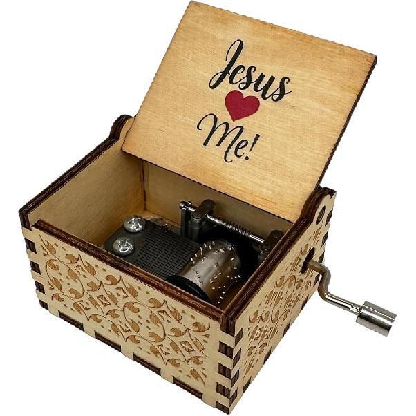 

Музыкальная шкатулка Youtang Jesus Loves Me, Деревянная музыкальная шкатулка для христианина, Музыкальные подарки на Рождество, День рождения, День матери, День отца (ГравированныйИисус Printed Jesus Loves Me