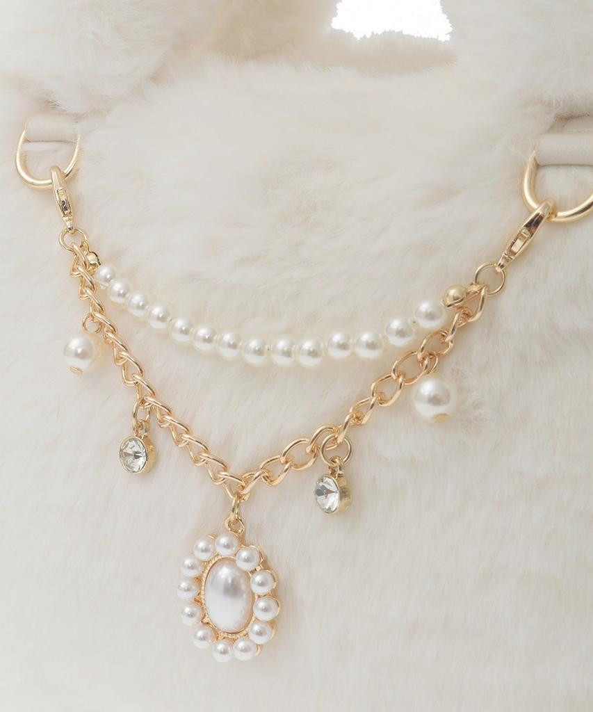 Maison de FLEUR Charm-Attached Fur 2-Way Boston Bag, Pink, F, Handbag, 08000754200