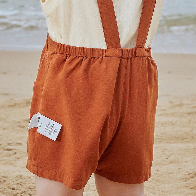 Mini Balabala Boys' Summer Modal Overalls Shorts