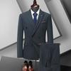 Men's Plus Size Double-Breasted Tuxedo Set with Peak Lapel - Wedding Three-Piece Suit