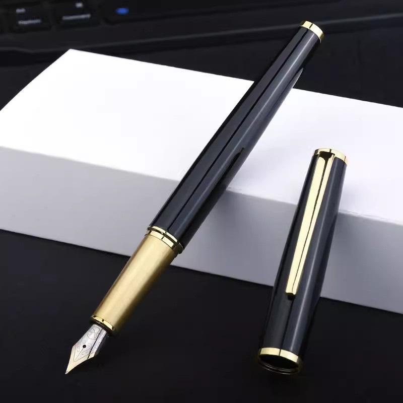 Classic Business Signature Fountain Pen with Ink Cartridge for Calligraphy Practice - Gift Pen with Engraving for Students