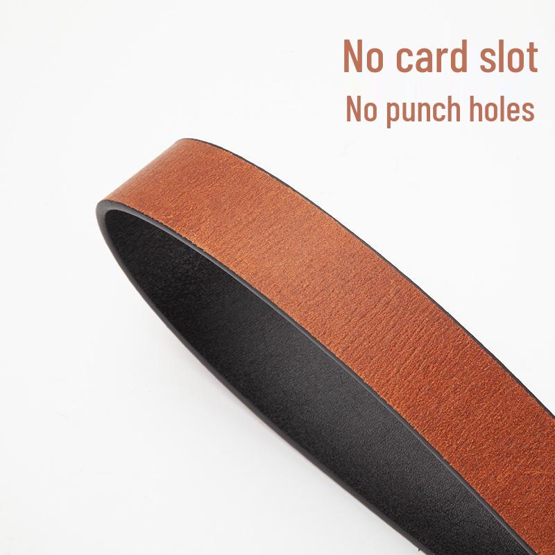 Cintura Automatica da Uomo 3,3 cm in Pelle di Mucca - Senza Denti, Fori o Fessure - Stile Business