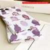 2DFlat Purple Owls Pattern Phone Case All inclusive film hard iPhone case, compatible with iPhone 18 Pro Max 17 16 15 14 13 12 11
