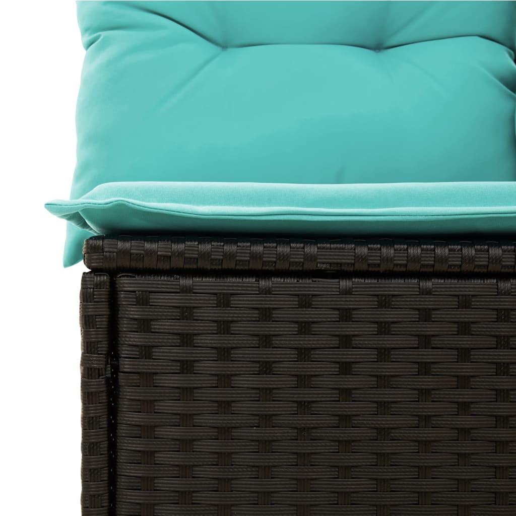 4 Piece Garden Sofa Set with Cushions Black Poly Rattan
