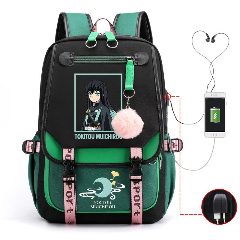Demon Slayer Ghost Slayer Blade Peripheral Printing Trend Junior High School Students Large Capacity Student School Bag