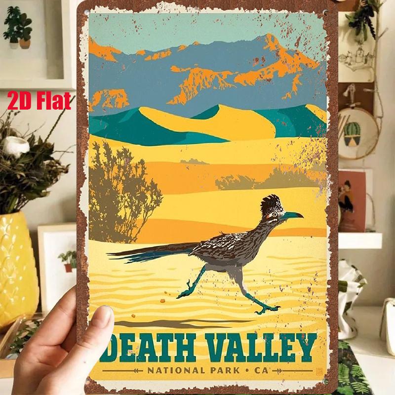 D Flat pc DFlat Metal Sign Retro Tin Painting Death Valley National Park X InchesX Cm Depicting Desert Landsca