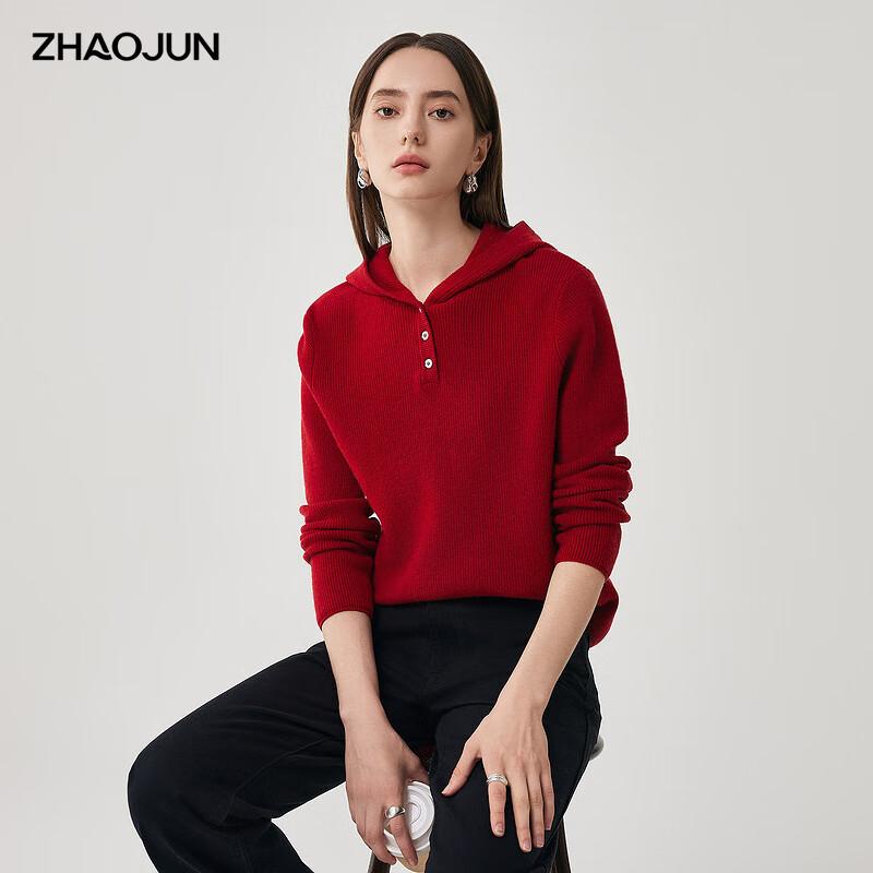 Zhaojun Women's Thick Hooded Wool Sweater