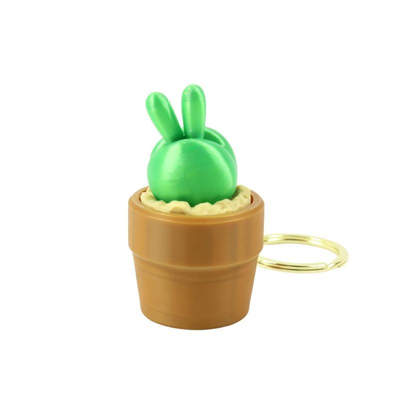 3D Printed Pot Clicker Keychain Cute Mini Fidget Clicker Toy Portable Stress Relief Keyring Edc Pendant Gift For Kids