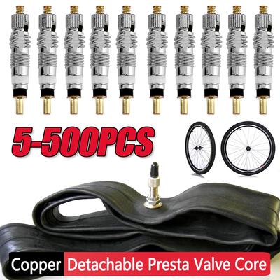 5-500PCS Silver Detachable Presta Valve Core Remove Tool Replacement for Bicycle MTB Road Bikes Brass Tubeless Core Repair Tools