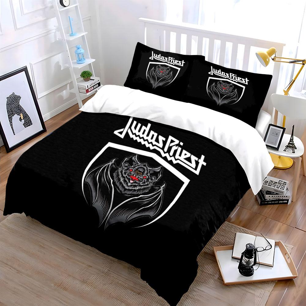 Black Gothic Bat Bedding Set Bedding Duvet Cover Set Duvet Cover Pillowcases  (1 * Duvet Cover 2 * Pillowcases, Without Duvet Insert)
