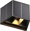 Solar Fence Wall Lights Outdoor 3-Color Changing IP65 Waterproof Dual COB Up/Down Lighting Solar Fence Light for Landscape/Patio