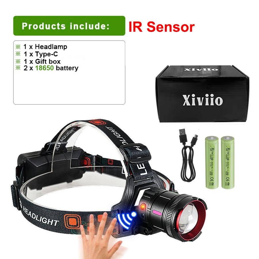 2026 LED Sensor Headlight Super Bright 1000M Headlamp Most Powerful Head Flashlight Waterproof Outdoor Fishing Lantern