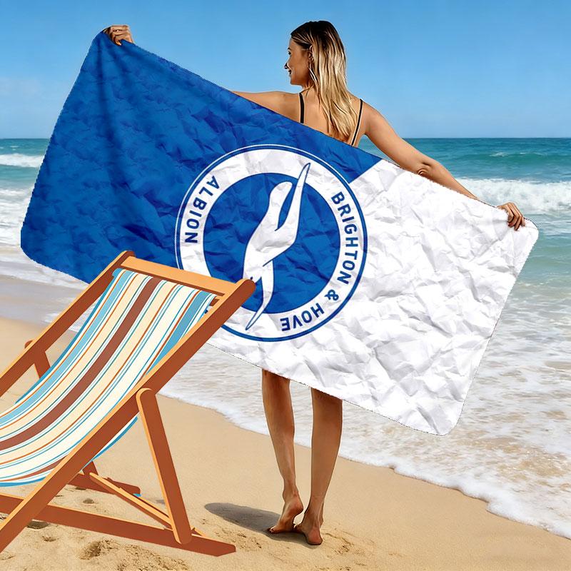 Brighton & Hove Albion Druck Strandtuch, Großes Weiches Schnelltrocknendes Handtuch für Strand Camping Schwimmen